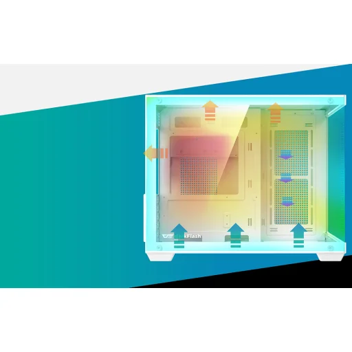 Počítačová skriňa DarkFlash B275 PRO biela - 10