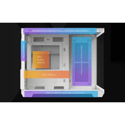 Počítačová skriňa DarkFlash B275 PRO biela - 11