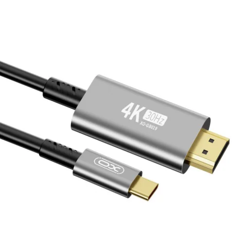 USB-C - HDMI video kábel XO DESIGN GB019, 1.8m, čierny - 3
