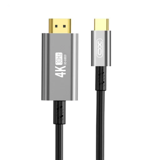 USB-C - HDMI videókábel XO DESIGN GB019, 1.8m, fekete - 2