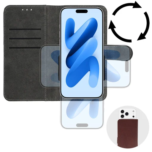 WONDER COMMON Univerzálne flipové puzdro (VEĽKOSŤ S) iPhone 12/13/Samsung S6/A5 2016/Xcover 4/S22/Huawei P8 2017 hnedé puzdro - 5