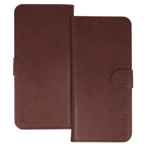 WONDER COMMON Univerzálne flipové puzdro (VEĽKOSŤ S) iPhone 12/13/Samsung S6/A5 2016/Xcover 4/S22/Huawei P8 2017 hnedé puzdro - 1