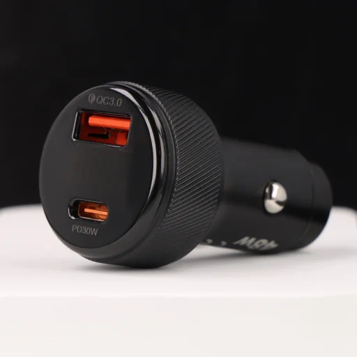 Blavec Nabíjačka do auta BS-04B-C Volt - USB + Type C - QC 3.0 18W PD 30W s káblom Type C na Type C (CCBS04BCV-UCB) čierna - 5