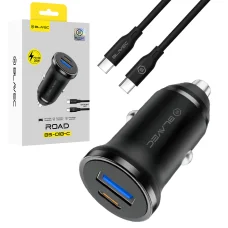 Blavec autonabíjačka BS-01B-C Road - USB + Type C - QC 3.0 18W PD 20W s káblom Type C na Type C (CCBS01BCR-UCB) čierna