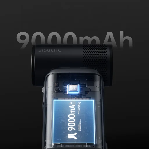 Jisulife Ručný ventilátor Ultra2 9000mAh 5 v 1 Mini prenosný USB ventilátor - Tmavosivý - 9