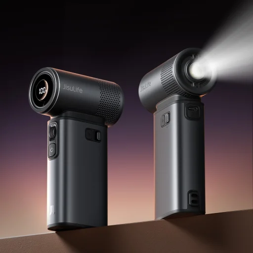 Jisulife Ručný ventilátor Ultra2 9000mAh 5 v 1 Mini prenosný USB ventilátor - Tmavosivý - 11