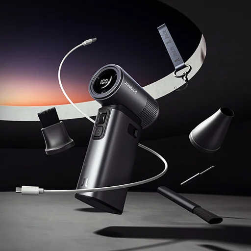 Jisulife Ručný ventilátor Ultra2 9000mAh 5 v 1 Mini prenosný USB ventilátor - Tmavosivý - 15