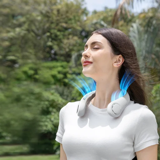 Jisulife Neck Fan 3 4000mAh Prenosný ventilátor na krk - Sivý - 5