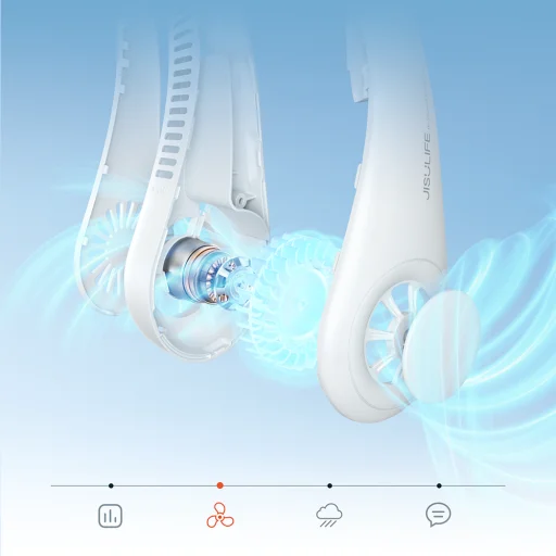 Jisulife Neck Fan 3 4000mAh Prenosný ventilátor na krk - Sivý - 6