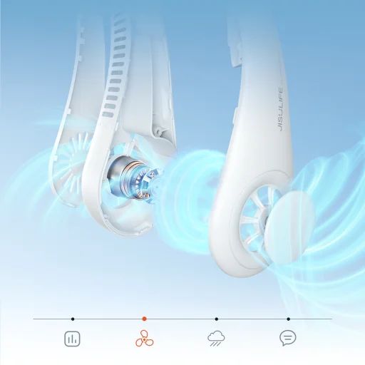 Jisulife Neck Fan 3 4000mAh Prenosný ventilátor na krk - Sivý - 7