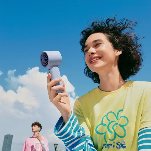 Jisulife Ručný ventilátor 10 4000mAh Prenosný USB ventilátor - Modrý - 10