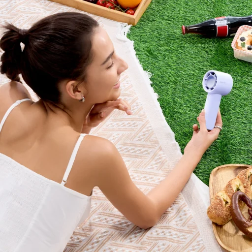 Jisulife Ručný ventilátor 10 4000mAh Prenosný USB ventilátor - Modrý - 12