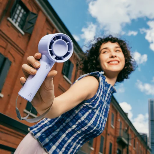 Jisulife Ručný ventilátor 10 4000mAh Prenosný USB ventilátor - Modrý - 4