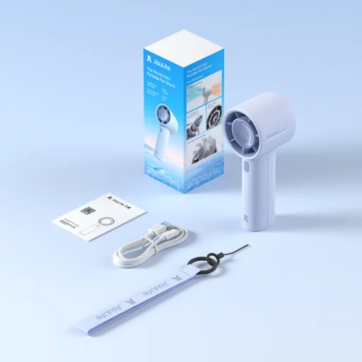 Jisulife Ručný ventilátor 10 4000mAh Prenosný USB ventilátor - Modrý - 19