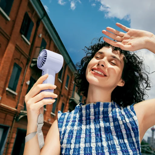 Jisulife Ručný ventilátor 10 4000mAh Prenosný USB ventilátor - Modrý - 7