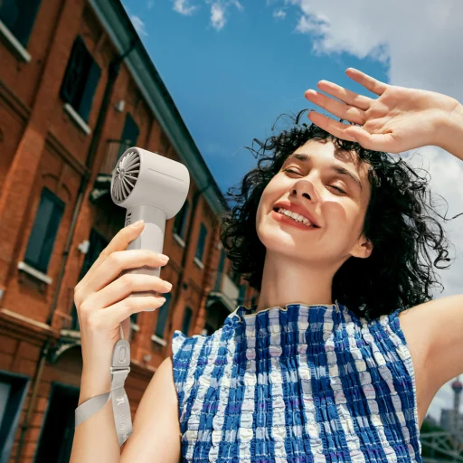 Jisulife Ručný ventilátor 10 4000mAh Prenosný USB ventilátor - sivý - 7