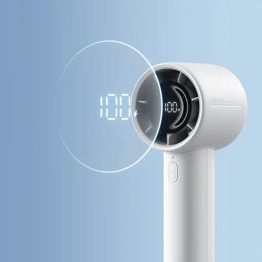 Jisulife Ručný ventilátor 10S 5000mAh Prenosný USB ventilátor - Sivý - 9