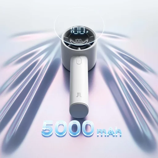 Jisulife Ručný ventilátor 10S 5000mAh Prenosný USB ventilátor - Sivý - 14