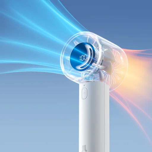 Jisulife Ručný ventilátor 10S 5000mAh Prenosný USB ventilátor - Sivý - 15