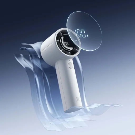 Jisulife Ručný ventilátor 10S 5000mAh Prenosný USB ventilátor - Sivý - 19