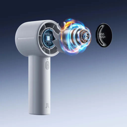 Jisulife Ručný ventilátor 10S 5000mAh Prenosný USB ventilátor - Sivý - 20