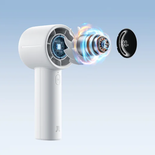 Jisulife Ručný ventilátor 10S 5000mAh Prenosný USB ventilátor - Sivý - 5