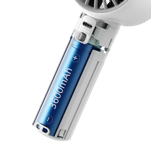 Jisulife Ručný ventilátor 10S 5000mAh Prenosný USB ventilátor - Sivý - 6