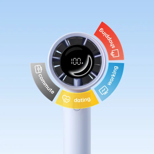 Jisulife Ručný ventilátor 10S 5000mAh Prenosný USB ventilátor - Modrý - 7