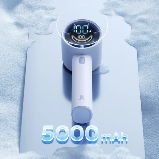 Jisulife Ručný ventilátor 10S 5000mAh Prenosný USB ventilátor - Modrý - 9