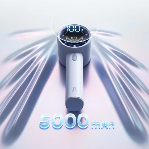 Jisulife Ručný ventilátor 10S 5000mAh Prenosný USB ventilátor - Modrý - 15