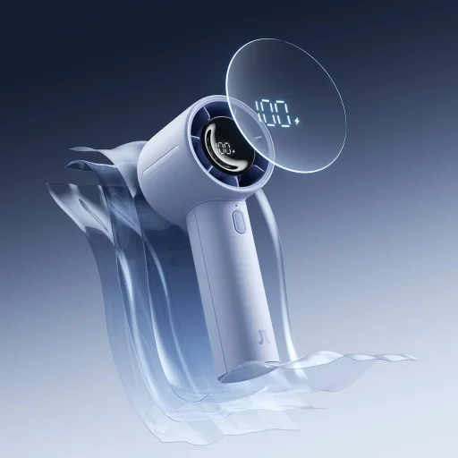 Jisulife Ručný ventilátor 10S 5000mAh Prenosný USB ventilátor - Modrý - 17