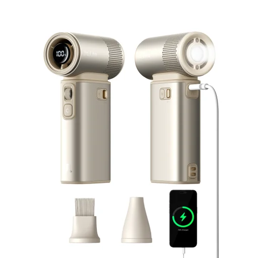 Jisulife Ručný ventilátor Ultra2 9000mAh 5 v 1 Mini prenosný USB ventilátor - Hnedá - 2