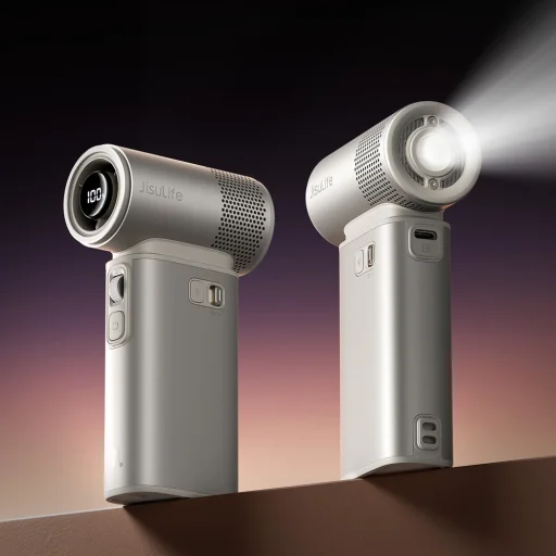 Jisulife Ručný ventilátor Ultra2 9000mAh 5 v 1 Mini prenosný USB ventilátor - Hnedá - 13