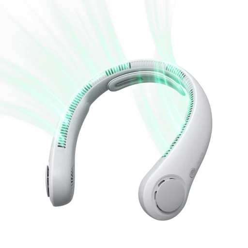 Jisulife Ventilátor na krk 4 5000mAh Prenosný USB ventilátor na krk - Sivý - 1