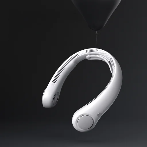 Jisulife Ventilátor na krk 4 5000mAh Prenosný USB ventilátor na krk - Sivý - 7