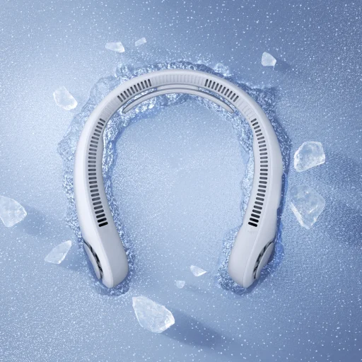 Jisulife Ventilátor na krk 4 5000mAh Prenosný USB ventilátor na krk - Sivý - 2