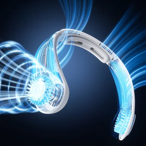 Jisulife Ventilátor na krk 4 5000mAh Prenosný USB ventilátor na krk - Sivý - 4