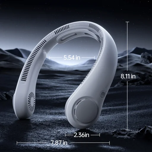 Jisulife Ventilátor na krk 4 5000mAh Prenosný USB ventilátor na krk - Sivý - 5