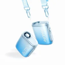 Jisulife Ventilátor na krk 5 4500mAh Mini ventilátor s retiazkou - modrý