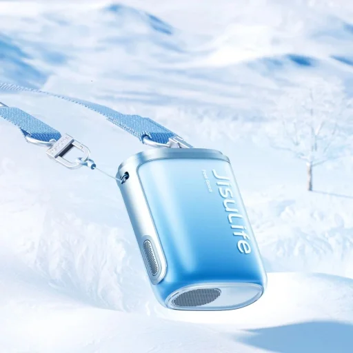 Jisulife Ventilátor na krk 5 4500mAh Mini ventilátor s retiazkou - modrý - 6