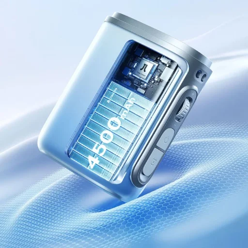 Jisulife Ventilátor na krk 5 4500mAh Mini ventilátor s retiazkou - modrý - 3