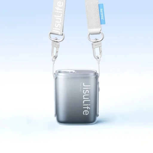 Jisulife ventilátor na krk 5 4500mAh mini ventilátor so šnúrkou - čierny - 2