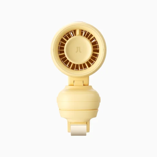 Jisulife ventilátor do kočíka 4 5000mAh mini ventilátor do kočíka s kovovým klipom - žltý - 2
