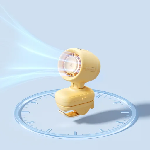 Jisulife ventilátor do kočíka 4 5000mAh mini ventilátor do kočíka s kovovým klipom - žltý - 10