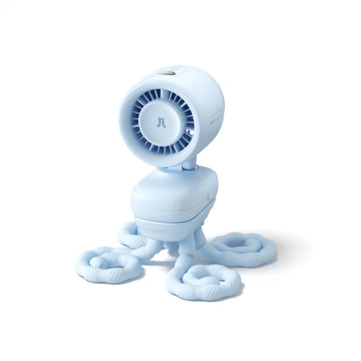 Jisulife Ventilátor na kočík 4 5000mAh Mini ventilátor s flexibilným statívom - Modrý - 5