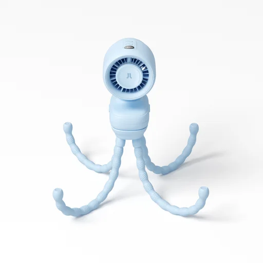 Jisulife Ventilátor na kočík 4 5000mAh Mini ventilátor s flexibilným statívom - Modrý - 6