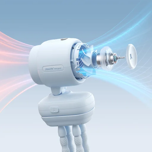 Jisulife Ventilátor na kočík 4 5000mAh Mini ventilátor s flexibilným statívom - Modrý - 9