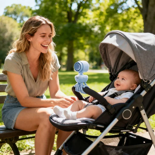 Jisulife Ventilátor na kočík 4 5000mAh Mini ventilátor s flexibilným statívom - Modrý - 22