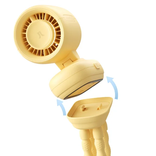 Jisulife ventilátor do kočíka 4 5000mAh Mini ventilátor do kočíka s flexibilným statívom - žltý - 12