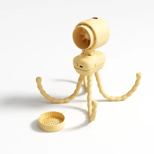 Jisulife ventilátor do kočíka 4 5000mAh Mini ventilátor do kočíka s flexibilným statívom - žltý - 13